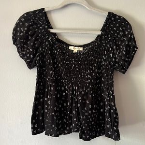 PacSun black floral printed top